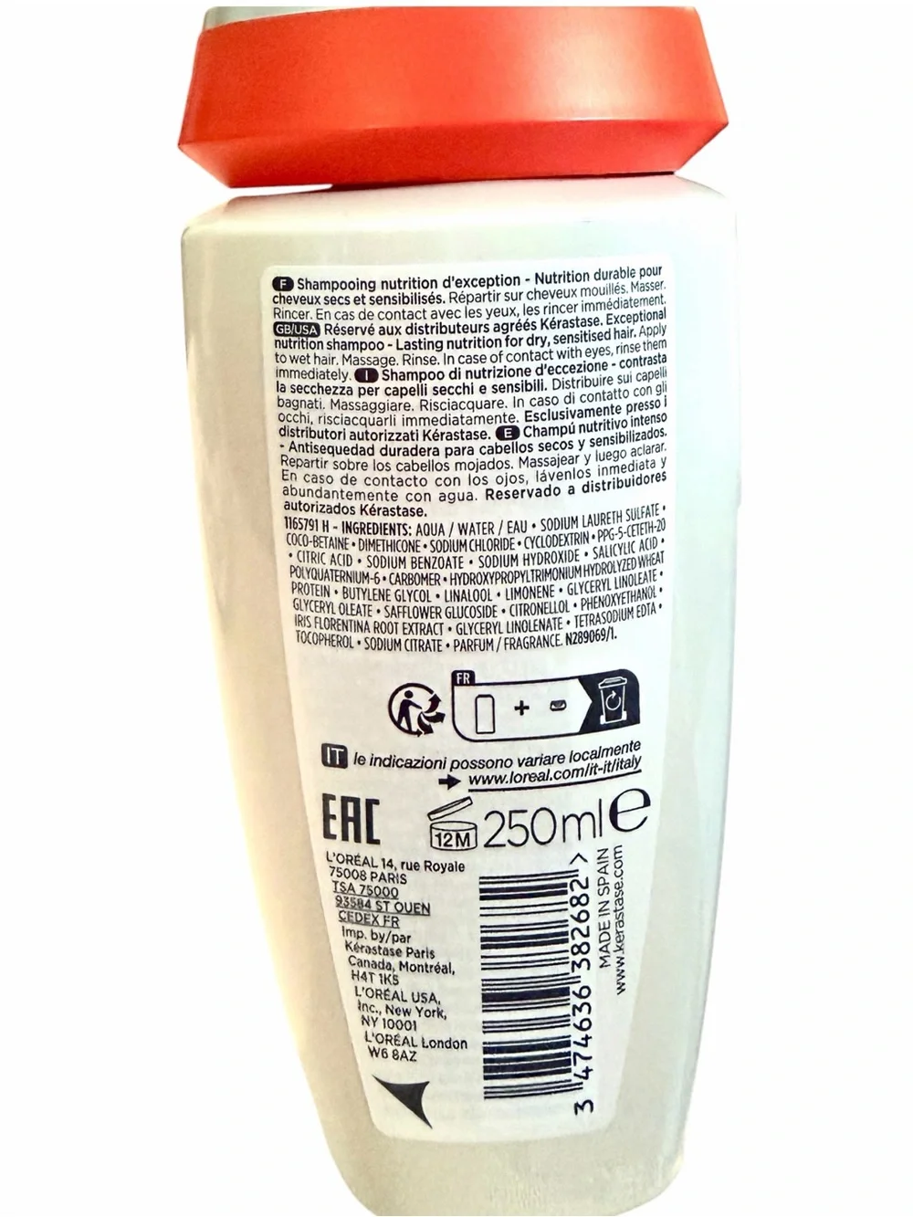 NEW Kerastase Paris Nutritive Bain Satin 2 Shampoo Sealed 250ml 8.5oz